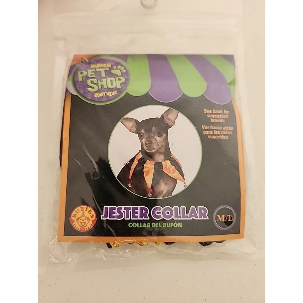 Rubies Pet Shop Boutique Dog Jester Collar Size M/L NEW READ